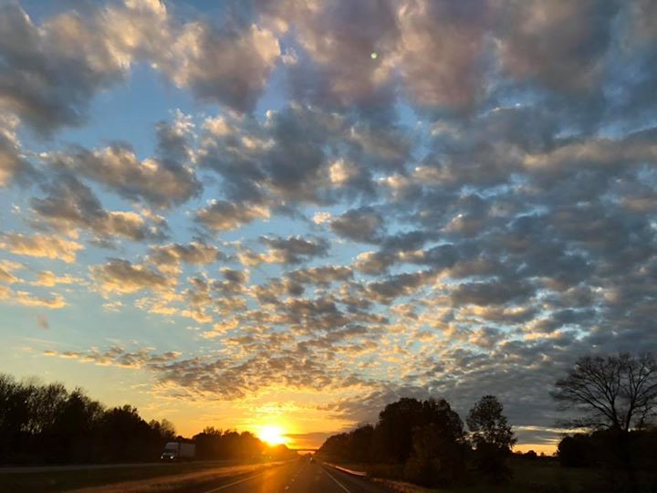 Sun setting in Tennessee.???????????? Instagram On my way to Arkansas
