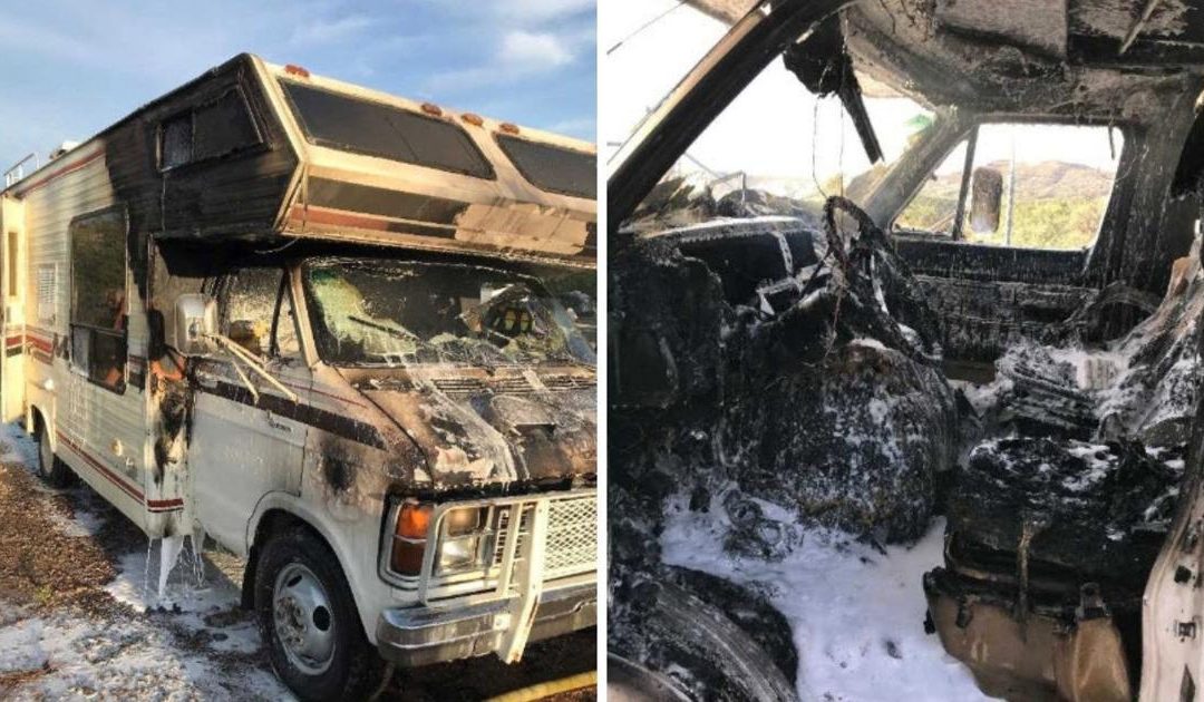 The RV looks to be a total loss but they did save the driver-…