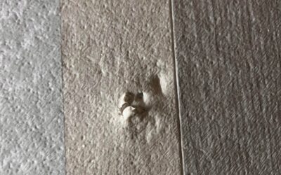 Linoleum floor repair? Kids hot wheels car got jammed under a slide during our drive. Any suggestions to patch?