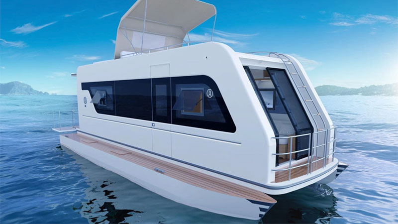 This Bonkers All-Electric Catamaran Doubles as a Camper for Land or Water