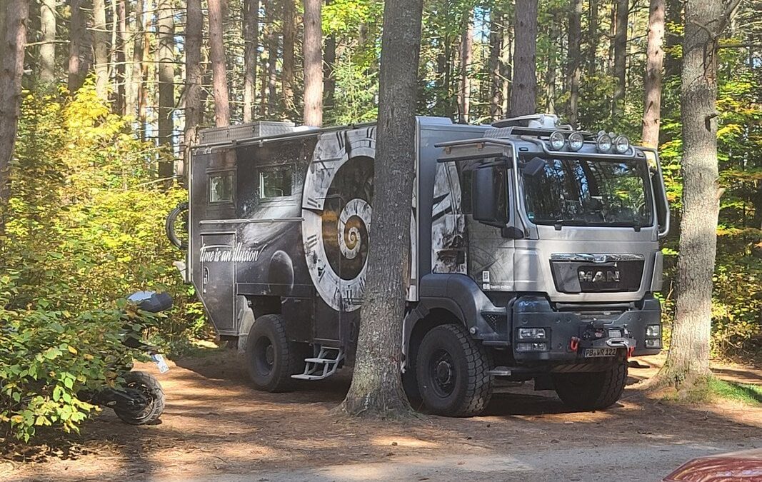 Man Expedition Truck pulled in at the next site over from mine. They didn’t get a second of peace with every camper in the area going over to ask the same questions repeatedly and posing for selfies