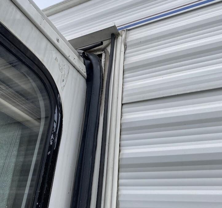 How seal weather stripping for slide-out pulling from corners?
