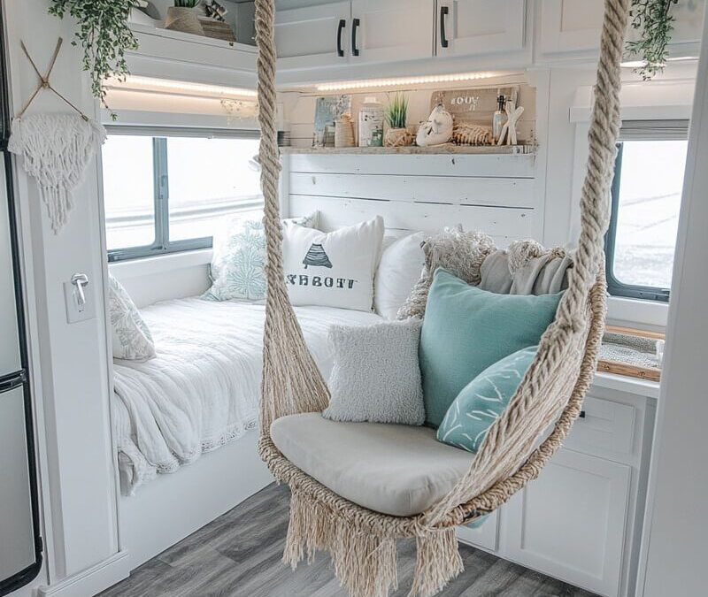 31 Beach Themed RV Interior Remodel & Decor Ideas