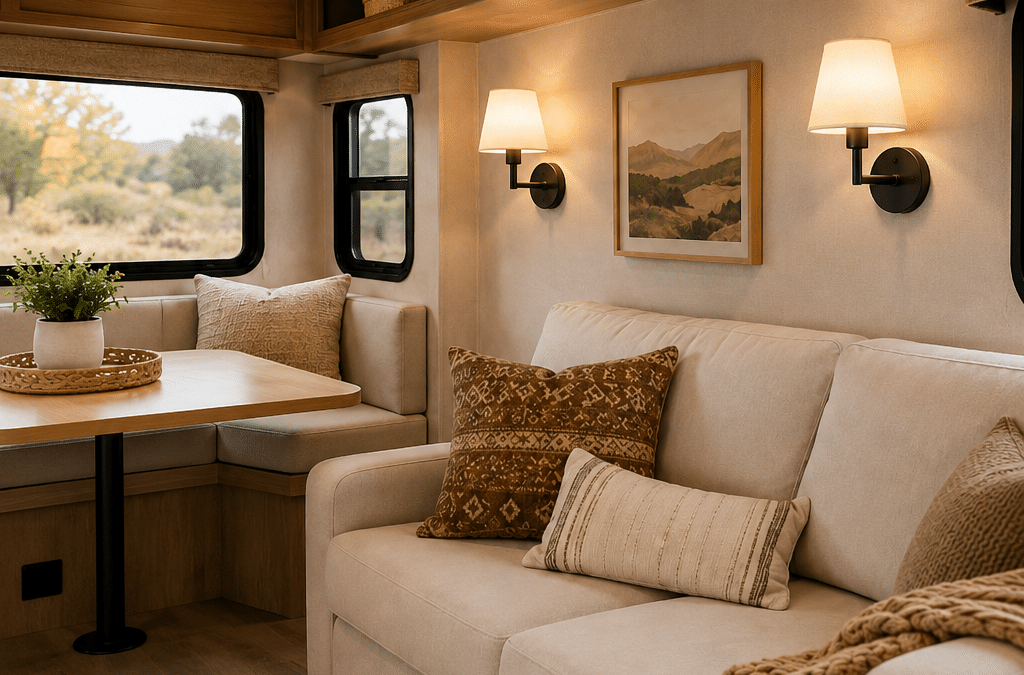 Cozy RV Living Room Ideas for a Warm Small Space 🚐